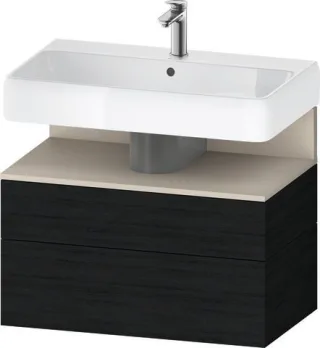 Duravit Qatego Waschtischunterbau wandhängend Eiche Schwarz Matt 790x470x590 mm - QA4394083160000 QA4394083160000