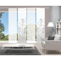 Vision S Schiebegardine HELVIN 4er SET (4 St), Paneelwagen, halbtransparent, Schiebevorhang Digidruck 4er Set HELVIN