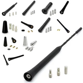 Premium Kurzstab Stab Antenne Auto Schwarz Carbon Alu Mini für viele Fahrzeuge