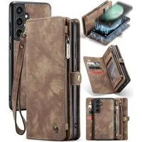 CaseMe Handyhülle Caseme Samsung Hülle mit Zipper 2in1 Samsung S26-Braun
