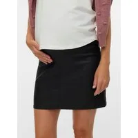 Mamalicious Umstandsrock MLSANTOS ABK COATED SKIRT HW NOOS aus Viskosemischung, kurze Schnittform, passende Passform