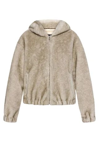 Gil Bret - Plüschjacke Silver Beige - Gr. - 40