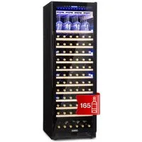 Klarstein Weinkühlschrank Vinovilla Grande 165 Built-In Uno 433L 165 Flaschen 5-20°C 44 dB Onyx, für 165 Standardflaschen á 0,75l,Wein Flaschenkühlschrank Weintemperierschrank Weinschrank Kühlschrank