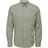 ONLY & SONS Langarmhemd Leichtes Langarm ONSCAIDEN ONSCAIDEN LS SOLID LINEN SHIRT NOOS