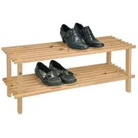 Gravidus Schuhregal Schuhregal Holzregal Schuhablage Schuhständer aus Holz mit 2 Böden