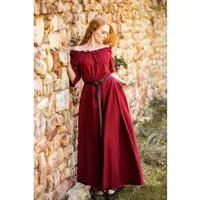 Leonardo Carbone Ritter-Kostüm Bodenlanges Kurzarmkleid Rot "Melisande"
