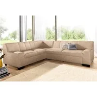 DOMO collection Ecksofa Norma, moderne Armlehnen, zeitlos und elegant, Breite 247cm, L-Form, wahlweise mit Bettfunktion