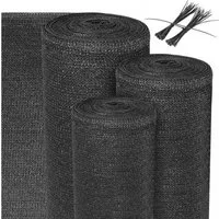 Sol Royal Sichtschutzzaunmatten Schattennetz 10m x 1m Schattiergewebe 165g/m² SG80, Anthrazit, Blickdichter Sonnenschutz mit UV-Schutz mit Kabelbinder HDPE