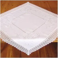 matches21 HOME & HOBBY Tischdecke Tischdecke CORA Spitze & Stickerei Landhausstil Polyester 85 x 85 cm (1-tlg), Pflegeleicht & waschbar bei 30 °C