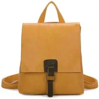 ITALYSHOP24 Rucksack Damen Schultertasche Backpack Umhängetasche CrossBody Leder Optik Bag, Geräumiges Hauptfach, praktische Fächer, komfortabel, leicht & robust