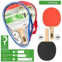 Idena Tischtennisschläger Idena- Tischtennis Set (Set, 2 Schläger, inkl. 2 Bälle und Tasche)