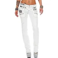 Cipo & Baxx 5-Pocket-Jeans Damen Regular Fit Hose Mid Waist BA-CBW0245 (1-tlg) mit 3-fachem Bund