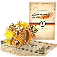 papercrush Geburtstagskarte Zurück ins Jahr 1946 Pop-Up Karte