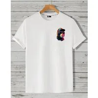RMK T-Shirt Herren T-Shirt Basic Rundhals Schimpanse Affe DJ aus Baumwolle