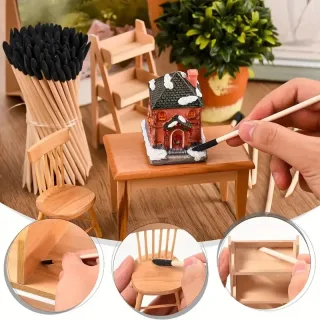 50/100PCS Dual-Purpose Sanding Sticks Precision Frosted Tips Flat Head for Crafts Model Making Shaping Smoothing Finishi