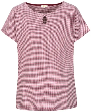 zab company - Da. T-Shirt Struktur weiss-rose - Gr. - 46