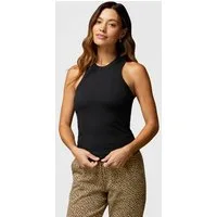 Fabletics Tanktop High Neck Rib mit integriertem BH gerippte Textur, geschwungene Träger