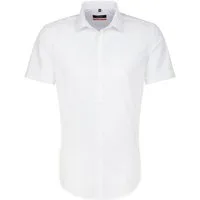 seidensticker Kurzarmhemd Seidensticker BUSINESS Herren Hemd Kurzarm Kent Slim-Fit Weiß