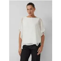 s.Oliver Kurzarmshirt T-Shirt Chiffon-Shirt im Relaxed Fit mit Jersey-Top