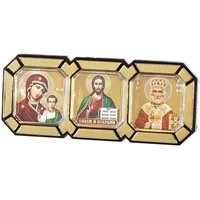 NKlaus Bild Ikone Auto Triptych Gm Von Kazan Jesus Nikolaus Икона Авто Тройник 122, Religion