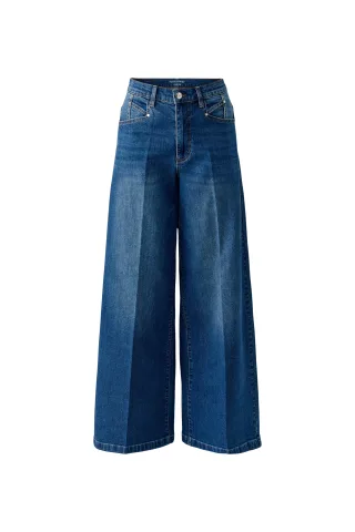 Oui - Jeans HIGH WAIST bright blue denim - Gr. - 40