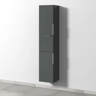 Sanipa 3way Hochschrank mit 2 Türen und 1 Auszug, Anthrazit-Matt UM10222
