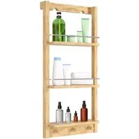 Casaria Badregal, Bambus Duschablage Hängeregal 3 Böden 3 Haken 70x29x10 cm Regal