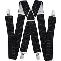 axy Hosenträger Herren Hosenträger mit Punkten 4 Stabile Clips X-Form 3,5cm Breit verstellbar und elastisch 120cm Lang