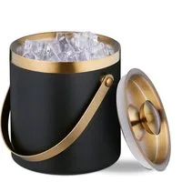 relaxdays Eiseimer Eiswürfelbehälter mit Deckel, schwarz