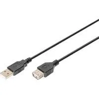 USB 2.0 Verlängerungskabel, USB-A Stecker > USB-A Buchse schwarz, 3 Meter