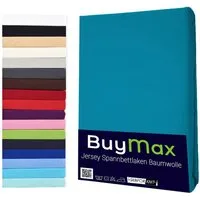 Buymax Spannbettlaken Topper, Spannbetttuch für Topper bis 12 cm Höhe, 100% Baumwolle Jersey, Jersey, Gummizug: Rundumgummi, (1 Stück), Pflegeleicht und Atmungsaktiv, in Verschiedenen Farben und Größen