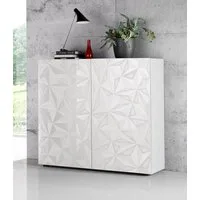 Home affaire Highboard Prisma Höhe 111 cm, Breite 121 cm, Kommode 2 Türen, Hochkommode, Front mit elegantem Siebdruck, grifflos, viel Stauraum