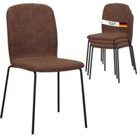 Albatros International Esszimmerstuhl Esszimmer Stühle 4 er Set ENNA, Stuhl Stühle Esszimmerstühle, Küche (4er Set, Braun, Stoff Bezug), Küchenstuhl Küchenstühle Essstühle für den Esstisch Ess Stühle