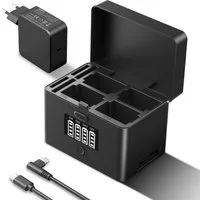Neewer NW-ZP4 2 in 1 Vierkanal USB Kamera Akku Ladegerät für NP-FZ100 LP-E6 Batterie-Ladegerät (Packung, 1-tlg., 40W Schnellladung mit PD 45W Ladegerät, für Sony A6700 Canon EOS R5)