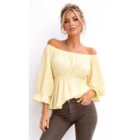 Worldclassca Chiffonbluse Worldclassca Musselin Off Shoulder Bluse Chiffon Sommer Top Shirt 3/4 Neue Kollektion - Stilvolle und gemütliche Sommer Mode für Damen