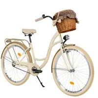 Milord Cityrad Milord City Fahrrad Korb Damenfahrrad, 28/26 Zoll, Creme-Braun, 1-Gang, 1 Gang, (Fahrradständer, Gepäckträger, Klingel, Korb, Kotflügel)