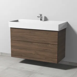 Sanipa 3way Waschtischunterbau zu Duravit Dura Square Waschtisch mit 2 Auszügen, Eiche-Arizona SM42780