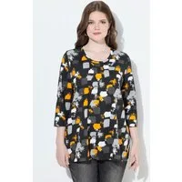 Ulla Popken T-Shirt Shirt grafischer Druck A-Linie Rundhals 3/4-Arm
