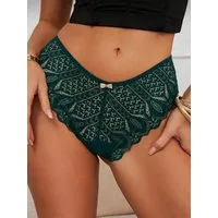 Elegant Love Taillenslip Damen Dessous Slip, sexy Unterwäsche in Spitzenoptik High Waist Panties, Höschen Lingerie, unterhosen