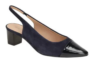 Peter Kaiser 9-79542-44 896 Sling Pumps Blau dk blue/comb Echtleder spitz Abs...