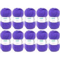 Gründl Wolle Lisa Premium Uni im 10x50g Wollpaket zum Handarbeiten Häkelwolle, (Wolle zum Stricken, Häkeln, Handarbeiten, Handstrickgarn), weich und pflegeleicht, ohne Schurwolle