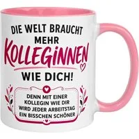 Momentals Tasse Beste Kollegin – Die Welt braucht mehr Kolleginnen wie Dich – Geschenk, Gratis Versand · Links-&Rechtshänder · Spülmaschinenfest