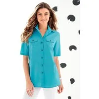 Sieh an! Klassische Bluse Bluse Kurzarm