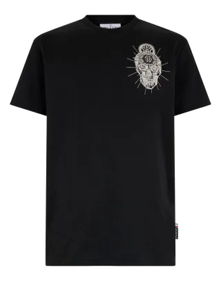 Round Neck T-Shirt Chest Embroidery Skull