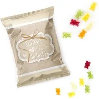 Logbuch-Verlag Dekofigur 10 Stück kleine Päckchen Gummibärchen give-away - Geschenk SCHÖN DASS