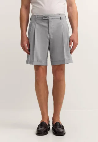 Bugatti Herren Shorts aus Woll-Baumwoll-Mix mit Struktur