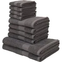 OTTO home Handtuch Set Melli, 2 Duschtücher 70x140, 4 Handtücher 50x100, 4 Gästetücher 30x50, Walkfrottee (Set, 10-St), Handtuchset in dezenten Farben mit Bordüre, 100% Baumwoll-Handtücher