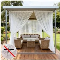 Lapalife Outdoorvorhang Moskitonetz Gardinen mit Punkten, Insektenschutz, Transparent Vorhänge (1 St), Hochdichtes Netz mit Stangenschlaufe für Veranda, Garten und Pavillon