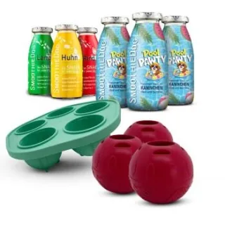 SmoothieDog Summer-Edition 3x 250 ml + Klassik-Paket 3x 250 ml + Schleckball 3 Stück