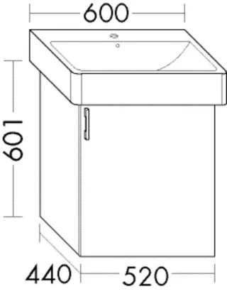 Burgbad WTU.-Schr. Sys30 PG4 Sana 601x520x440 Eiche Weiß, WYSQ052RF6335 WYSQ052RF6335